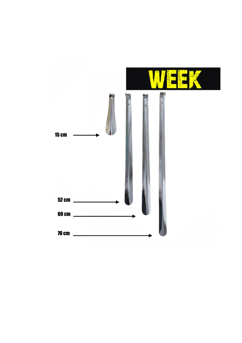 Skohorn, metall 60 cm 10 pack