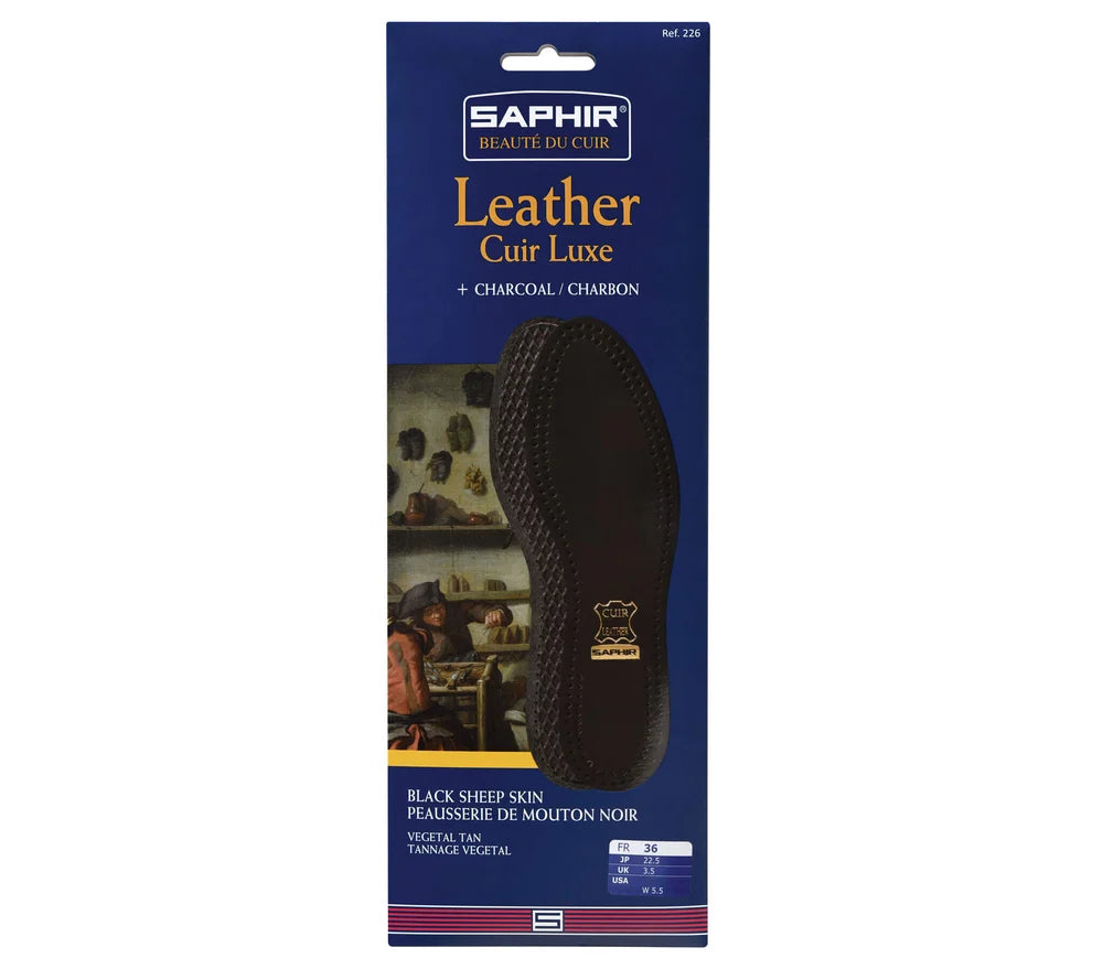 
                  
                    Saphir Black Leather & Charcoal Insole
                  
                
