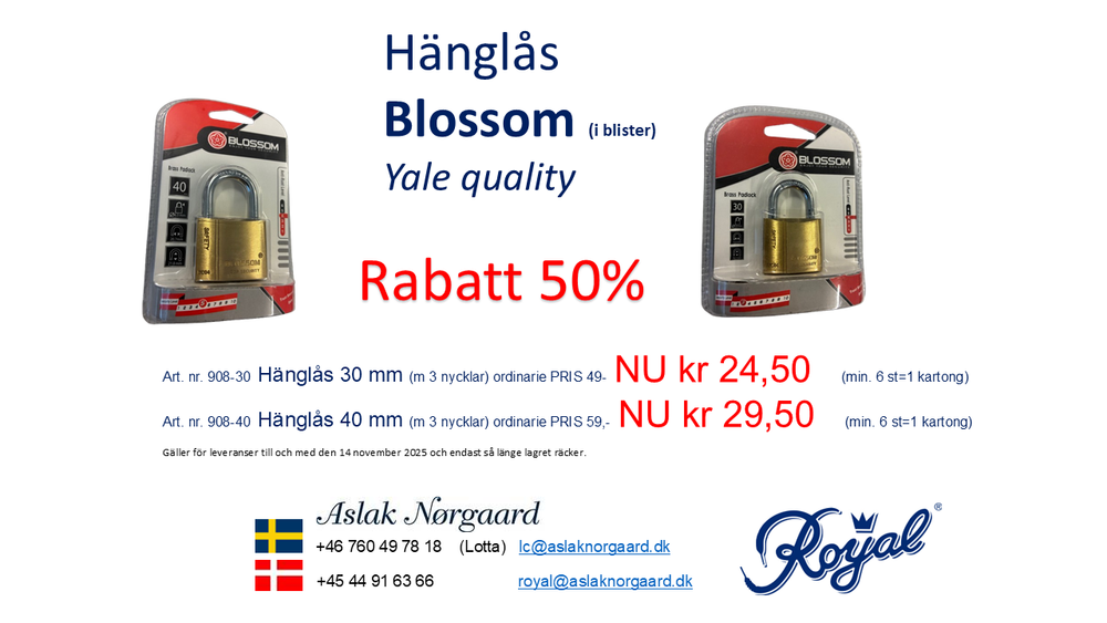 Blossom Hänglås (6-pack)