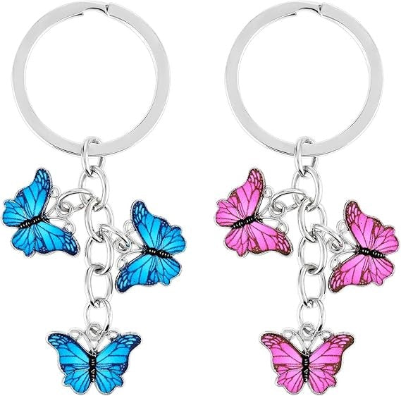 Metal nyckelringe - Fjäril