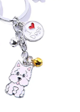 Nyckelring dog with charms